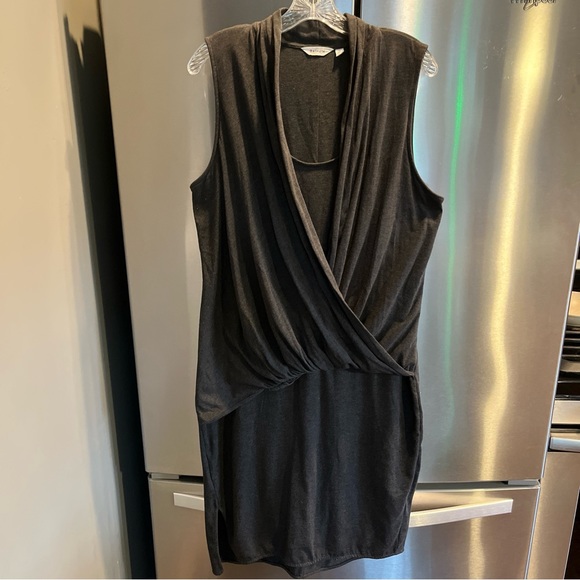 Athleta Duet Wrap DRESS XL Surplice Heather Gray Jersey 398851-02 sleeveless XL - Picture 5 of 15